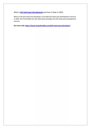 what is full stack java development