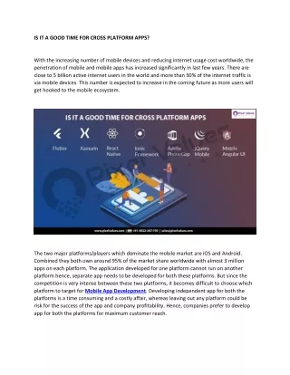is it a good time for cross platform apps