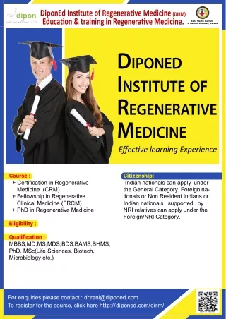 DiponEd Institute of Education and Training Program in Regenerative Medicine