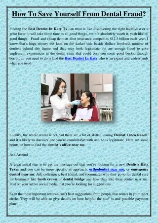 how to save yourself from dental fraud