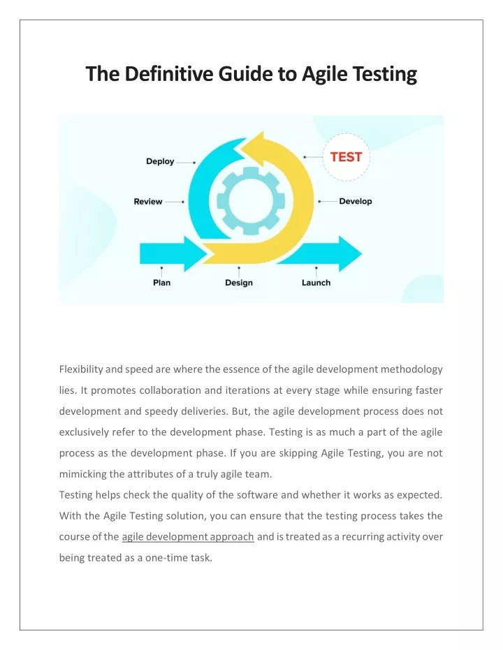 the definitive guide to agile testing