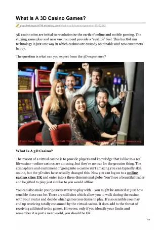 what is a 3d casino games