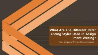 what are the different refer encing styles used