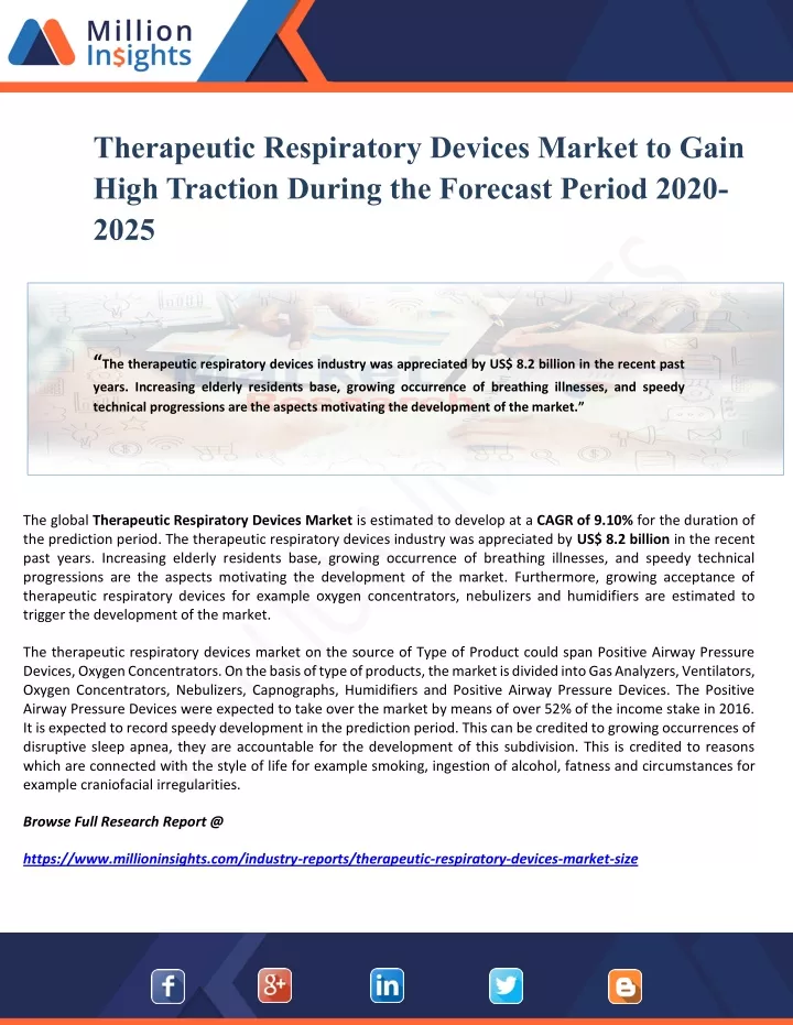 therapeutic respiratory devices market to gain