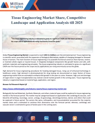 tissue engineering market share competitive