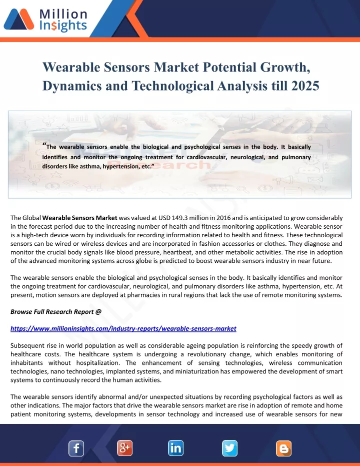 wearable sensors market potential growth dynamics