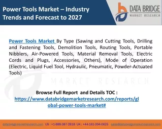 Power Tools Market  Trends and Forecast to 2027