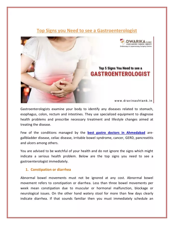 top signs you need to see a gastroenterologist