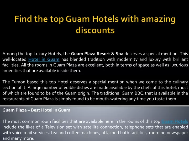 find the top guam hotels with amazing discounts