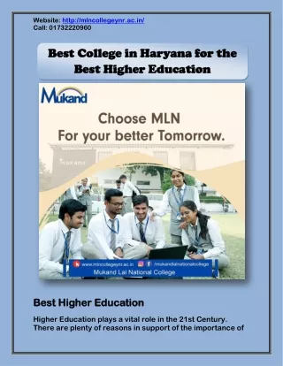 Best College in Haryana for the Best Higher Education