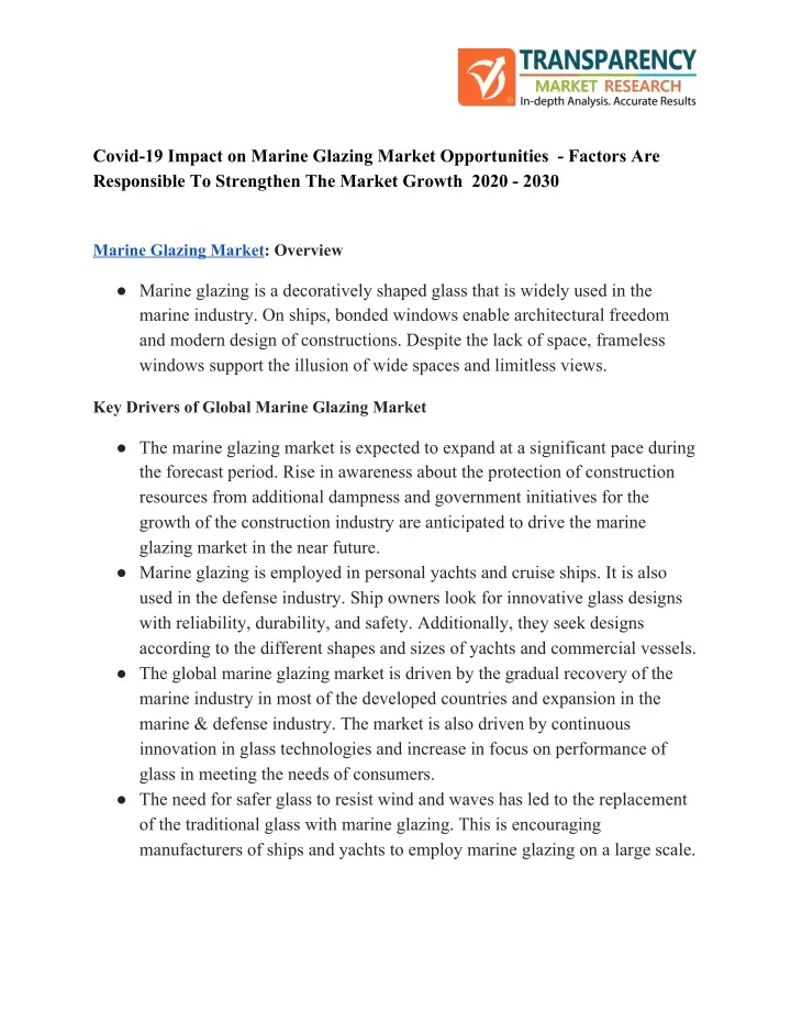 covid 19 impact on marine glazing market