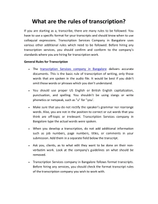 what are the rules of transcription
