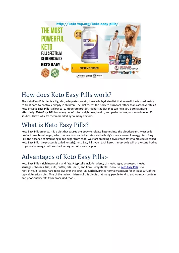 how does keto easy pills work