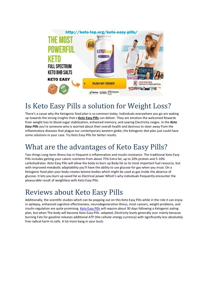 is keto easy pills a solution for weight loss