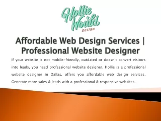 affordable web design services professional website designer