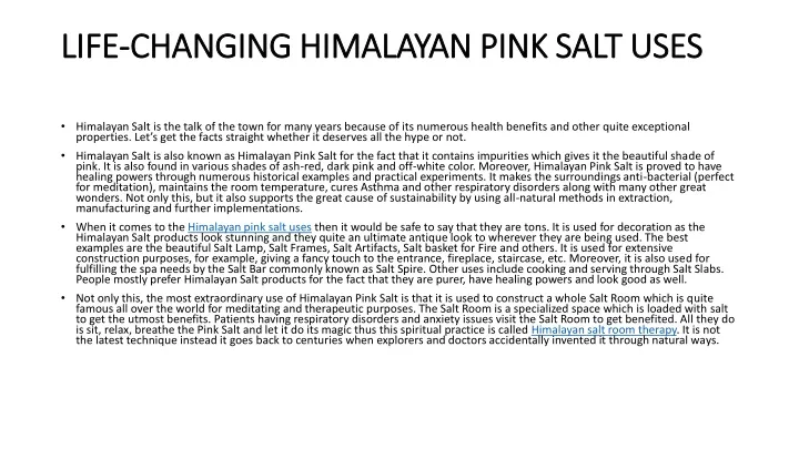 life changing himalayan pink salt uses