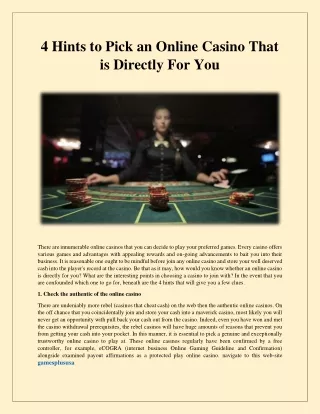 4 hints to pick an online casino that is directly