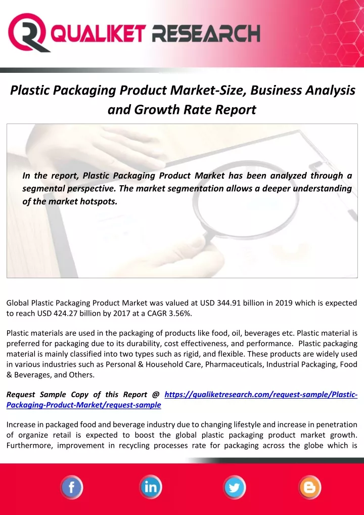 plastic packaging product market size business