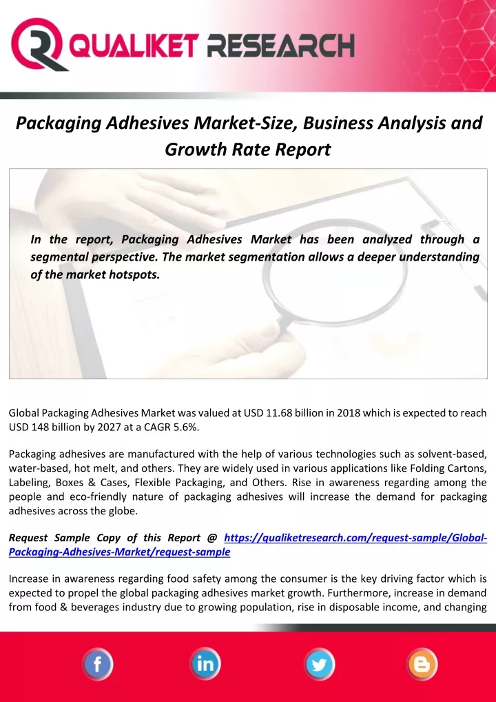 packaging adhesives market size business analysis