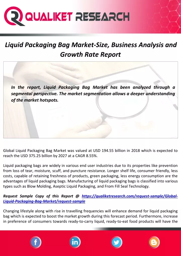liquid packaging bag market size business