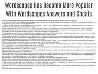 Wordscapes has Become More Popular With Wordscapes Answers and Cheats