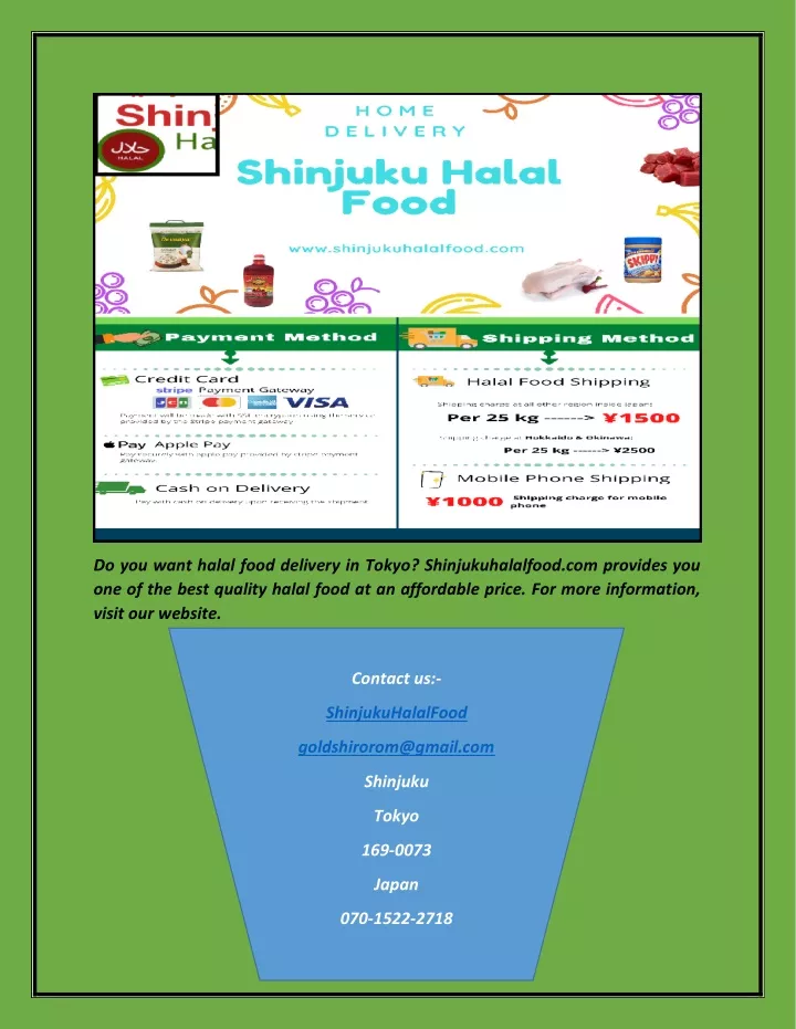 do you want halal food delivery in tokyo