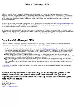 what is co managed siem