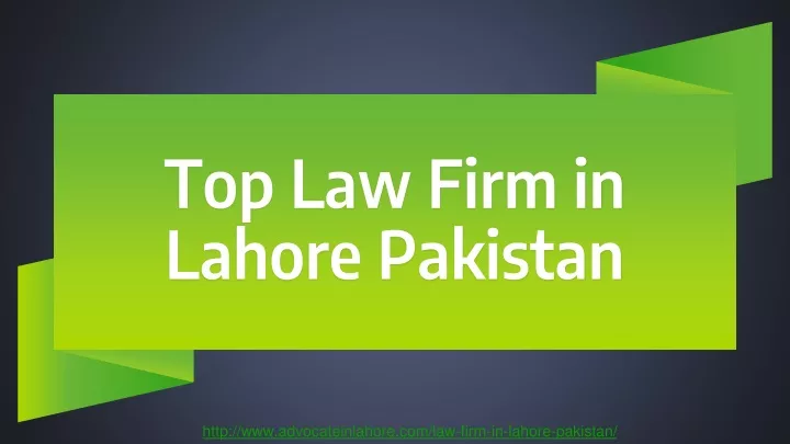 top law firm in lahore pakistan