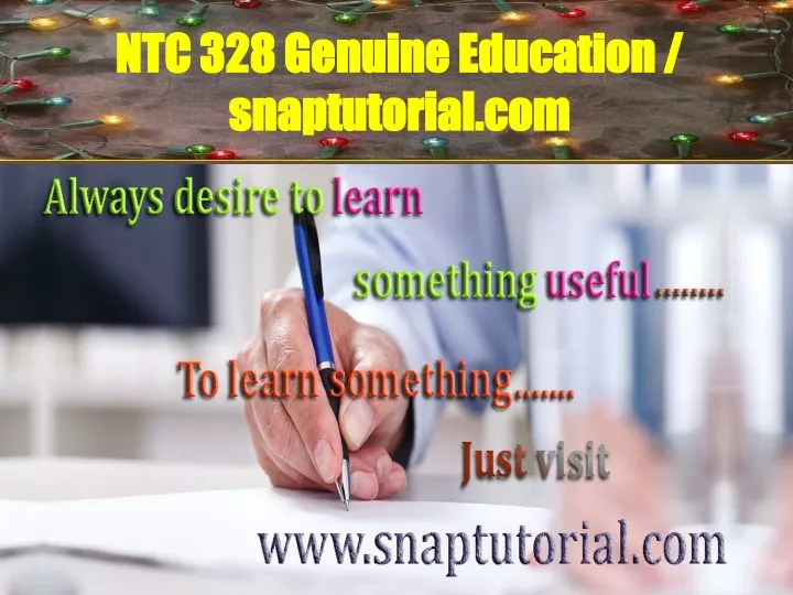ntc 328 genuine education snaptutorial com