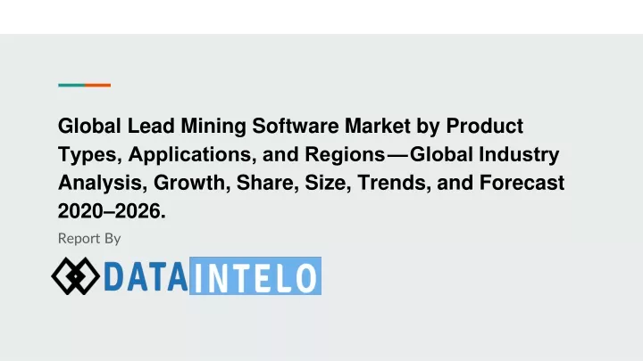 global lead mining software market by product