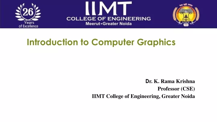introduction to computer graphics d r k rama