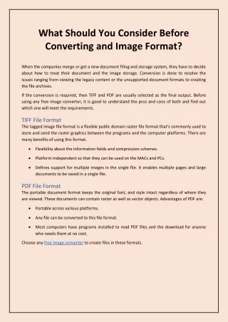 what should you consider before converting