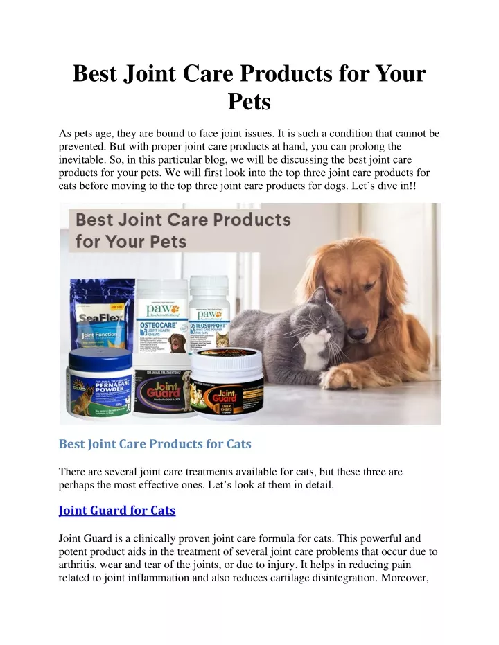 best joint care products for your pets
