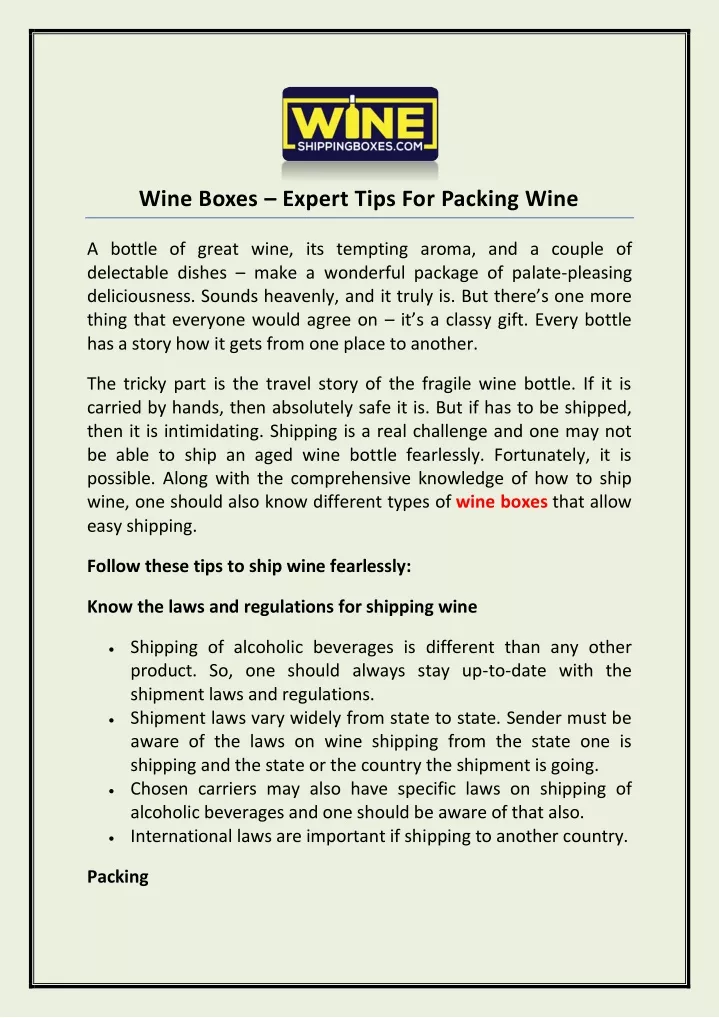 wine boxes expert tips for packing wine