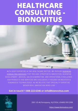 Healthcare Consulting Services - Bionovitus