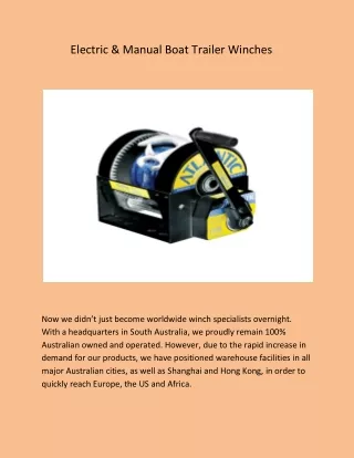 Electric & Manual Boat Trailer Winches
