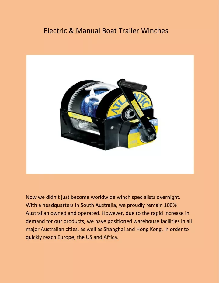 electric manual boat trailer winches