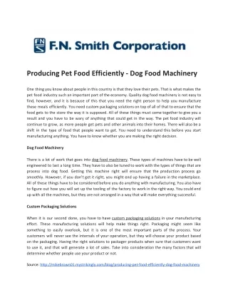 producing pet food efficiently dog food machinery