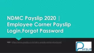 NDMC Payslip 2020 | Employee Corner Payslip Login,Forgot Password