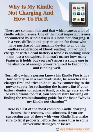why is my kindle not charging and how to fix it