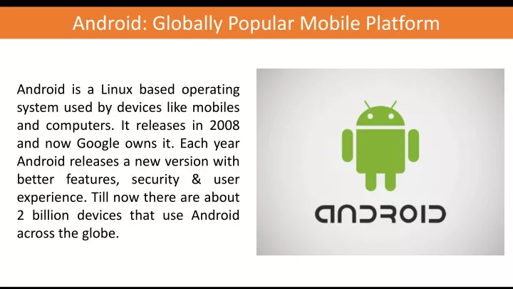 android globally popular mobile platform