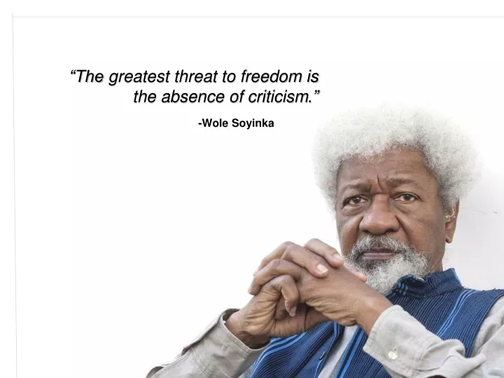 the greatest threat to freedom is the absence