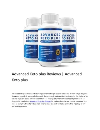 Advanced Keto plus Reviews