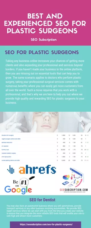 Best and experienced SEO for plastic surgeons | SEO Subcription