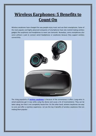 wireless earphones 5 benefits to count on