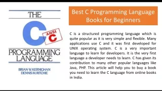 Best C Programming Language Books for Beginners