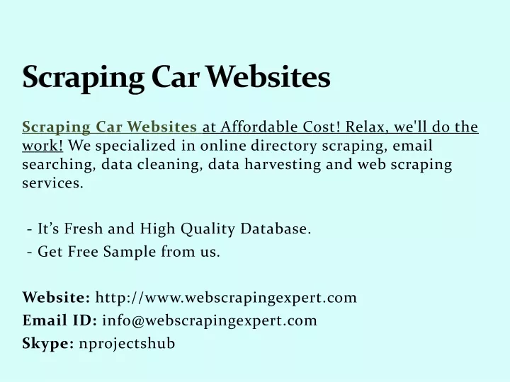 scraping car websites