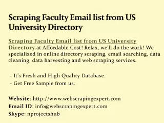 Scraping Faculty Email list from US University Directory