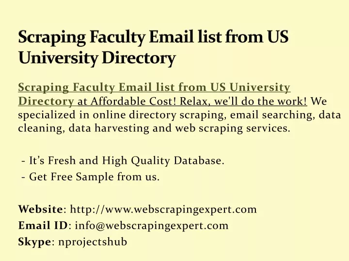scraping faculty email list from us university directory