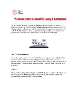 the essential features to focus on while choosing